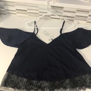 Blue off the shoulder top